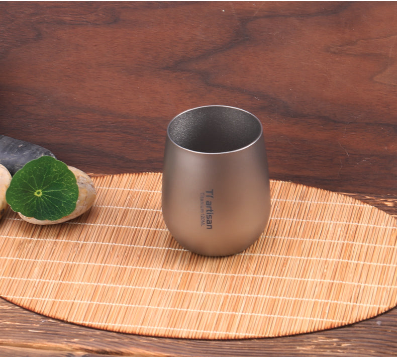 Tiartisan-Double Wall Insulated Titanium Cup, Camping Stacking Mug, Picnic Tea Cup, Coffee or Beer Kitchen Home Office, TA8731